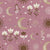 Mid Century Celestial Moon and Sun in Foxglove and Muted Clay Image