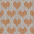 Faux Knitted Wool Hearts Hygge Nordic Warm Grandpa Style Peach Orange on White Image