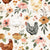 Watercolor Chicken Floral on Textured Cream Image