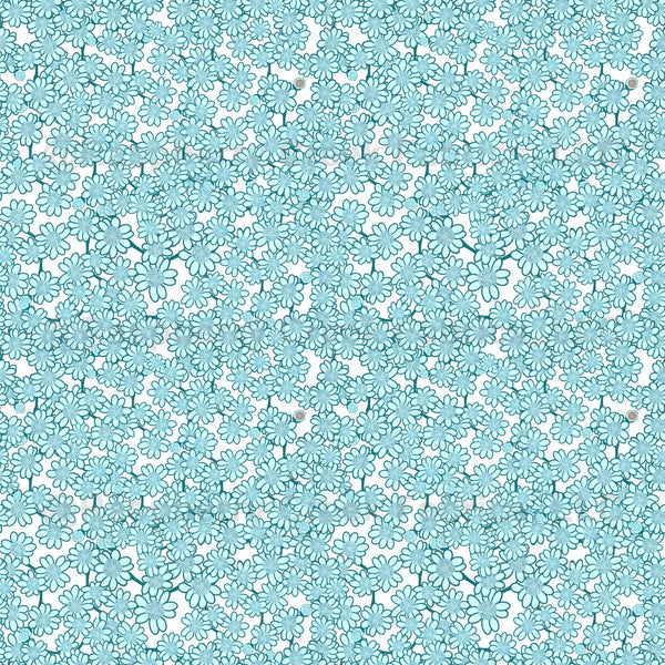 Ice blue flowers - Raspberry Creek Fabrics