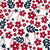 Team Spirit Baseball Floral in Boston Red Sox Colors Red and Navy Blue Image