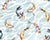Japanese inspired Koi Carp design, hand painted watercolour. Calming and sophisticated, in blues and golds. Image