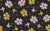 Dark Moody Flowers and Butterflies in Pink and Golden Yellow on Charcoal Image