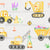 Easter Ducks Watercolor Construction Trucks Ecru Image