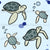Sea Turtles in Green on Light Blue, Tiny Turtles Tale by Jaslyn Lim of The LILI Path Image