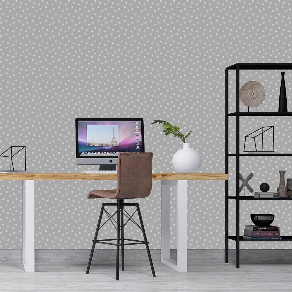 Modern Polka Dots on Light Gray