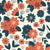 HAND-DRAWN FLOWERS - blue and orange floral designs. This rich and vibrant pattern adds depth and elegance, perfect for projects that need a bold botanical touch. Image