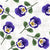Cute Purple Pansy Flowers with Faces on Cream Texture Image