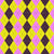 Argyle Pattern, Yellow Purple Baby Pink, Black Stitching Image