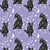 HALLOWEEN MYSTICAL BLACK CAT CELESTIAL MOON AND STARS PURPLE Image