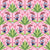 Pink Chinoiserie Monkey Umbrella Tropical Palms Image