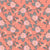 Shabby chic floral fabric, pink roses on coral Image