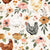 Watercolor Chicken Floral on Textured Cream Image