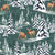 Winter Woodland Fawn by MirabellePrint / Dark Green Linen Textured Background Image