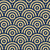 Navy Blue and Warm Gold Scalloped Circles - Art Deco Navy Blue Plume by Dawn K Designs Image