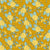 Bright chic floral fabric, yellow roses on mustard Image