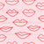 Outlined Kisses for Valentines Day in Red and Pink Image