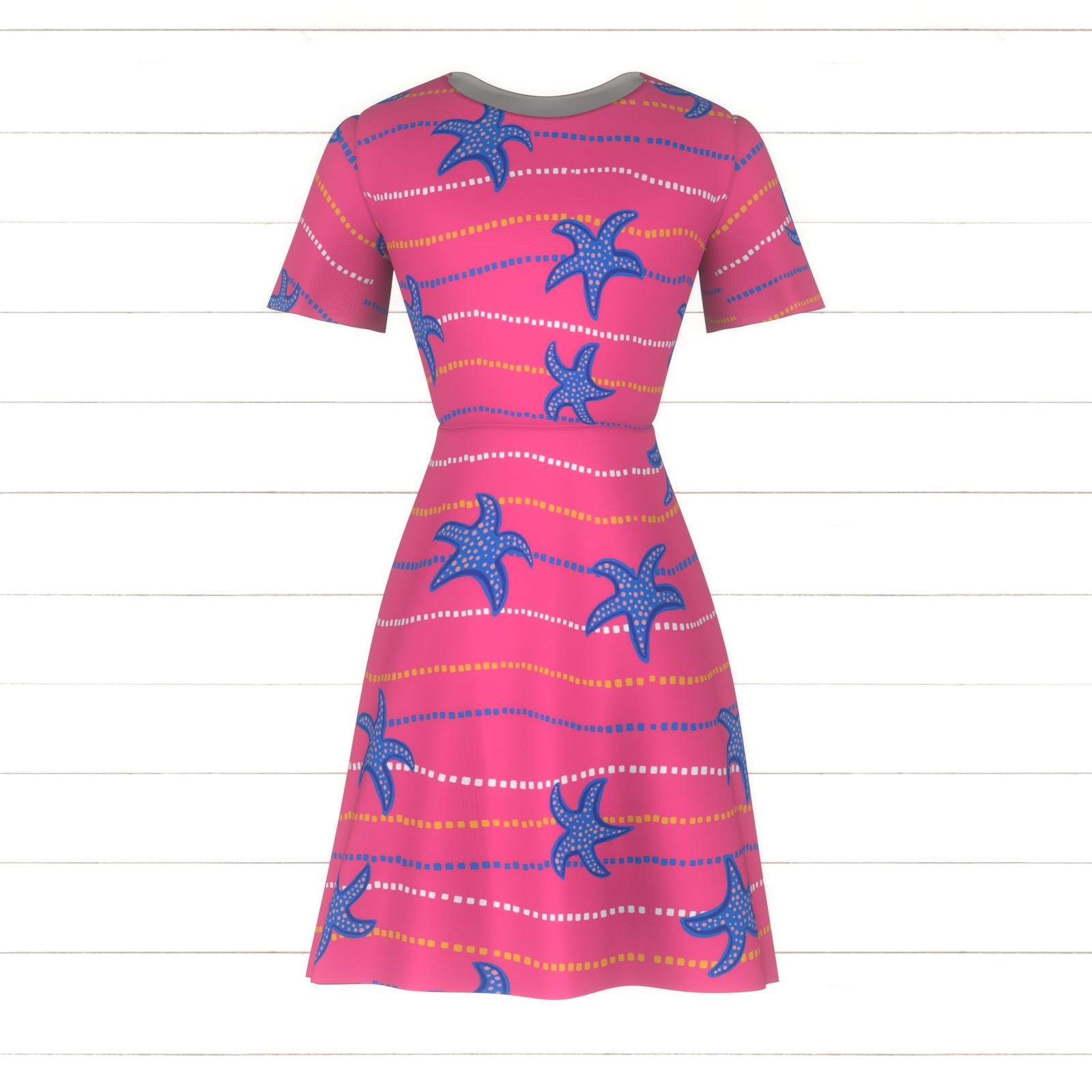 hot pink, safe swim, swim, ocean, summer, bright, stripe, movement, dots, Florida, swimwear, blue, girls, wavy, starfish, sea