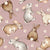 Easter Bunny by MirabellePrint / Dusky Rose Linen Textured Background Image