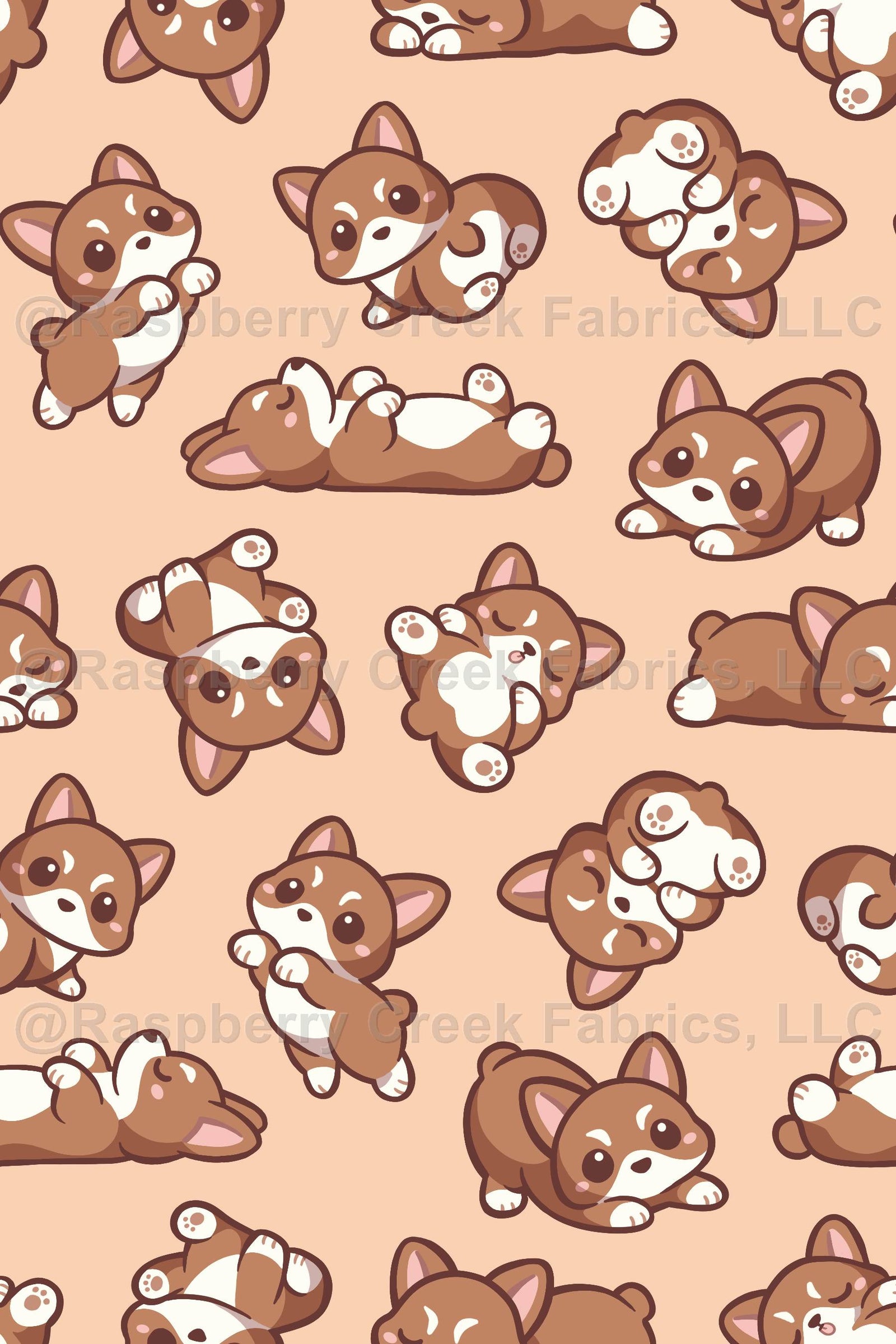 Kawaii Corgi Toss in Sunfish Peach