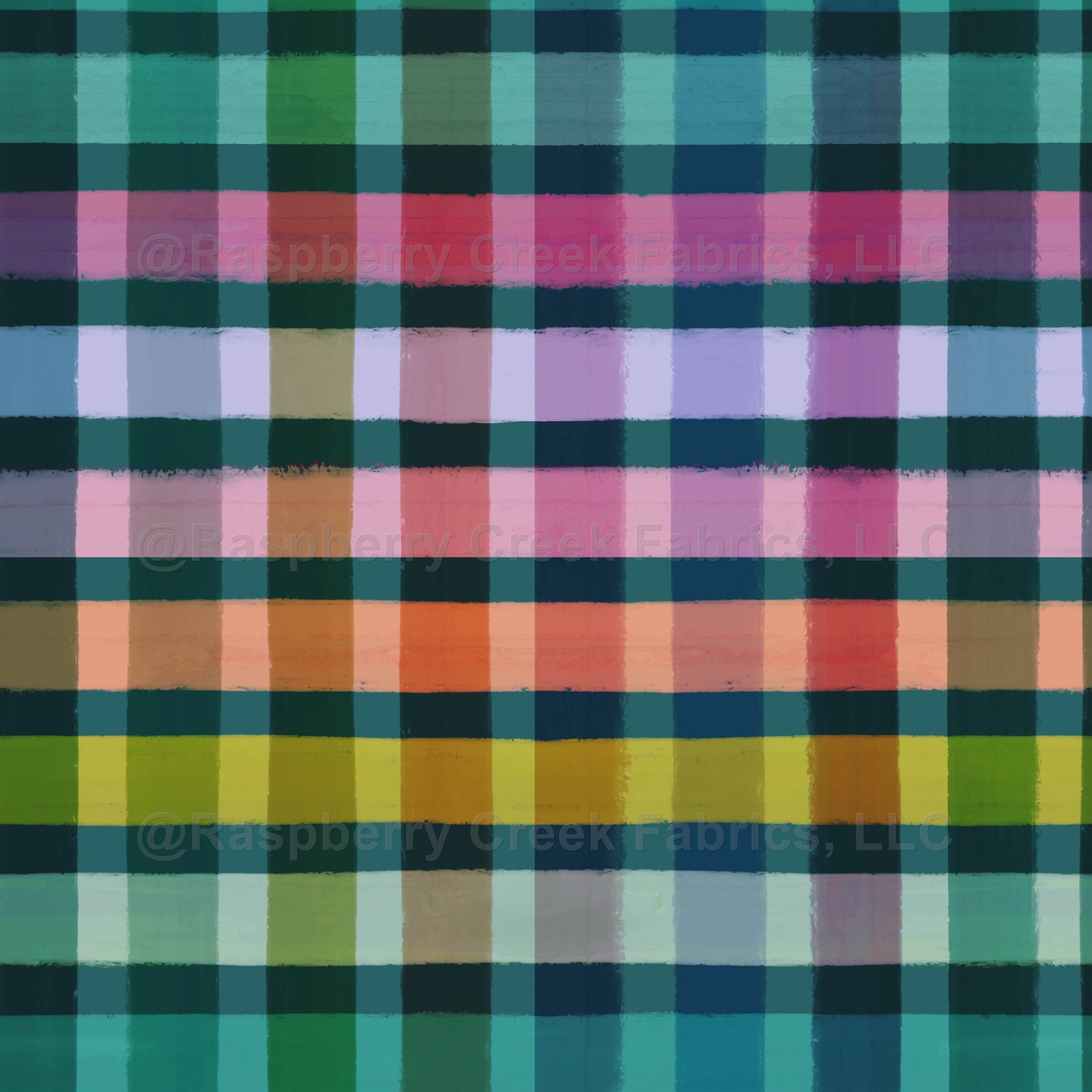 Dark teal, mauve, turquoise, pink, lavender, chartreuse, orange, boho, kids, women, girls, fall, plaid, flannel, autumn, hand drawn, bold, jewel tone
