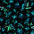 Bianna Watercolor Floral-Deep Ocean Blue Green and Teal on Black Image