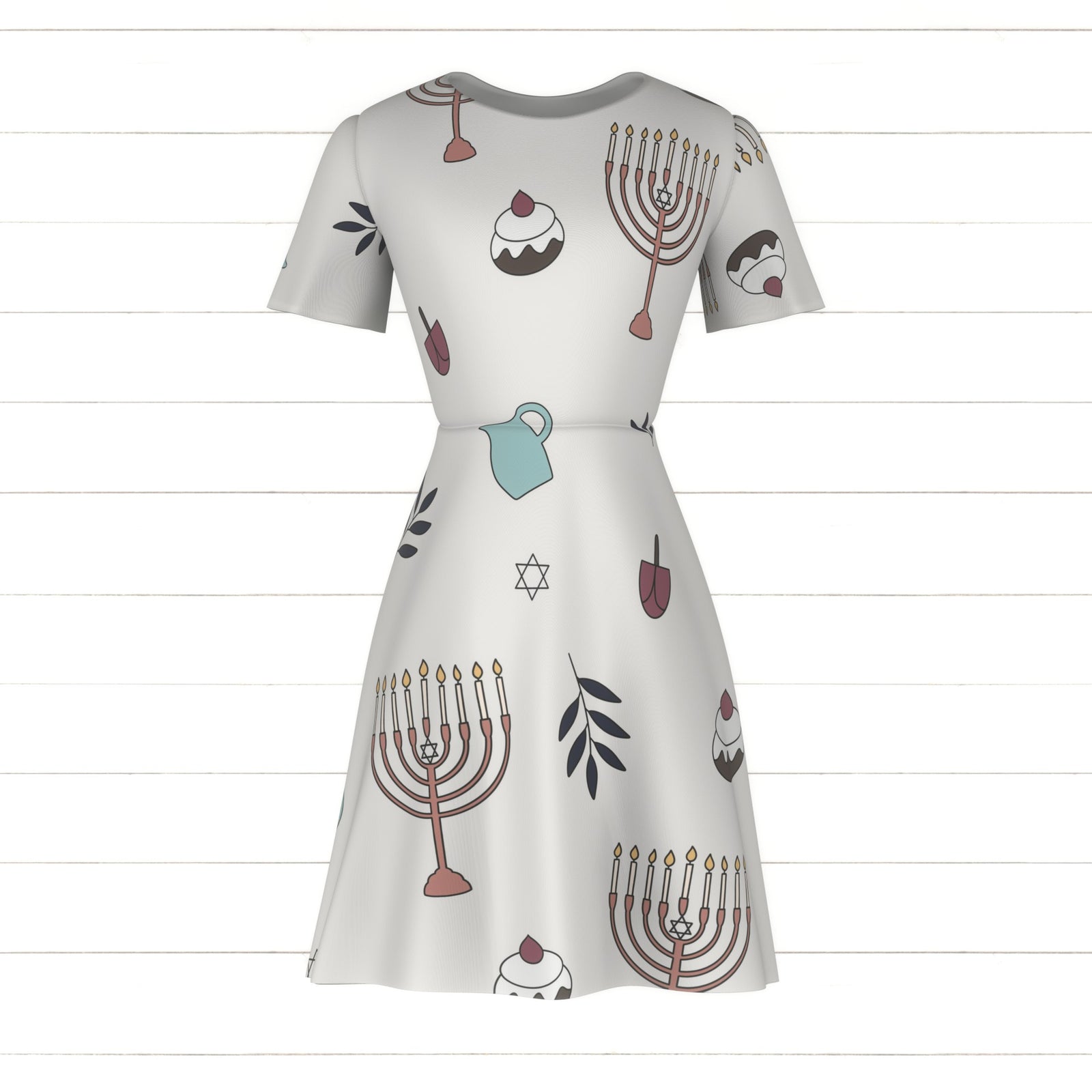 Chanukah/Hannukah Pattern with Soft Grey Background