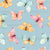 Penelope Colorful Butterflies and Moths on Blue Image