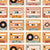 Vintage cassettes - retro music party  - pink  and orange  - light background Image