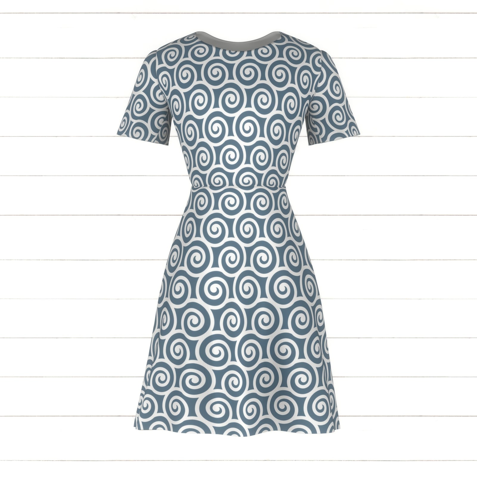 Bold Swirls on Dusty Blue: Small