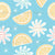 Summer Fun Lemons and smiling daises in blue Image