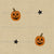 Vintage Jack O' Lanterns with Stars on Linen Look Off-White Image