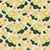 Lucky Spring Garden collection painterly yellow roses and peach wildflowers on a light mint green background. Image