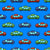 Colorful Toy Pixelated Video Game Cars on Electric Blue Image