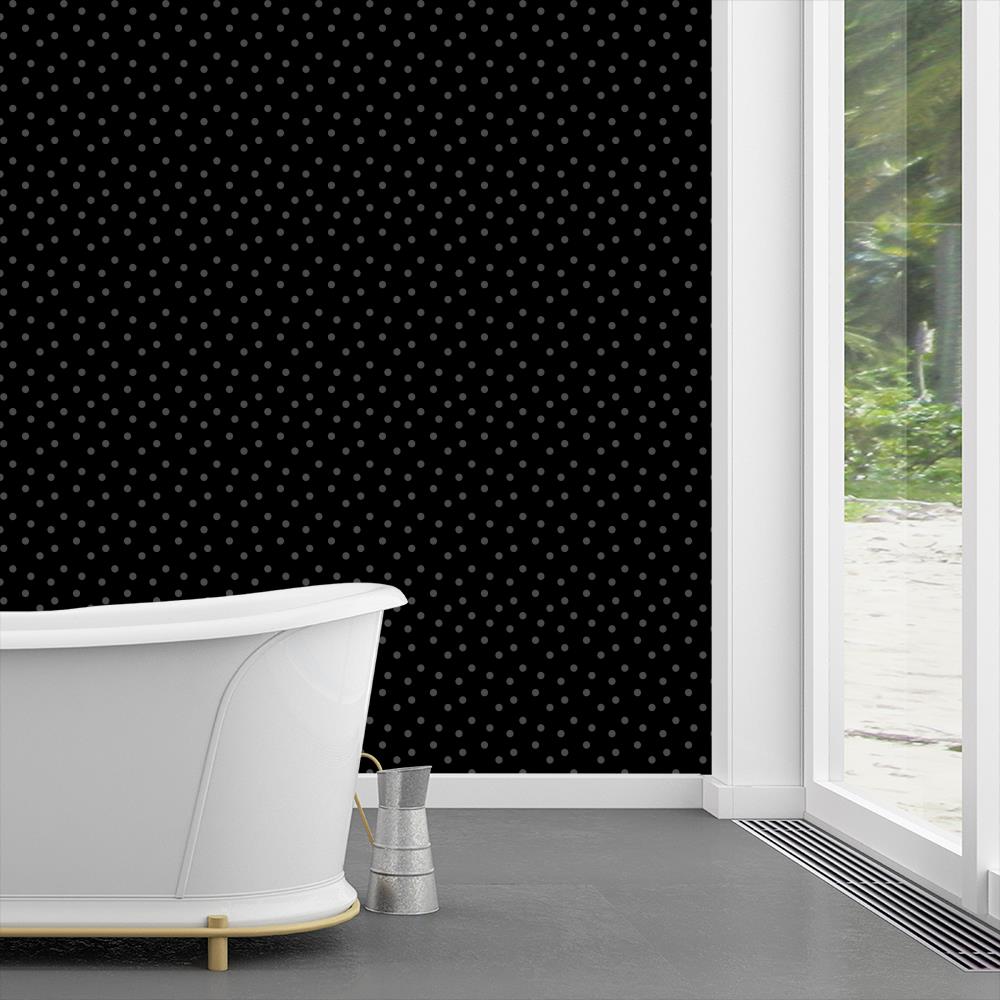 Modern Polka Dots on Black