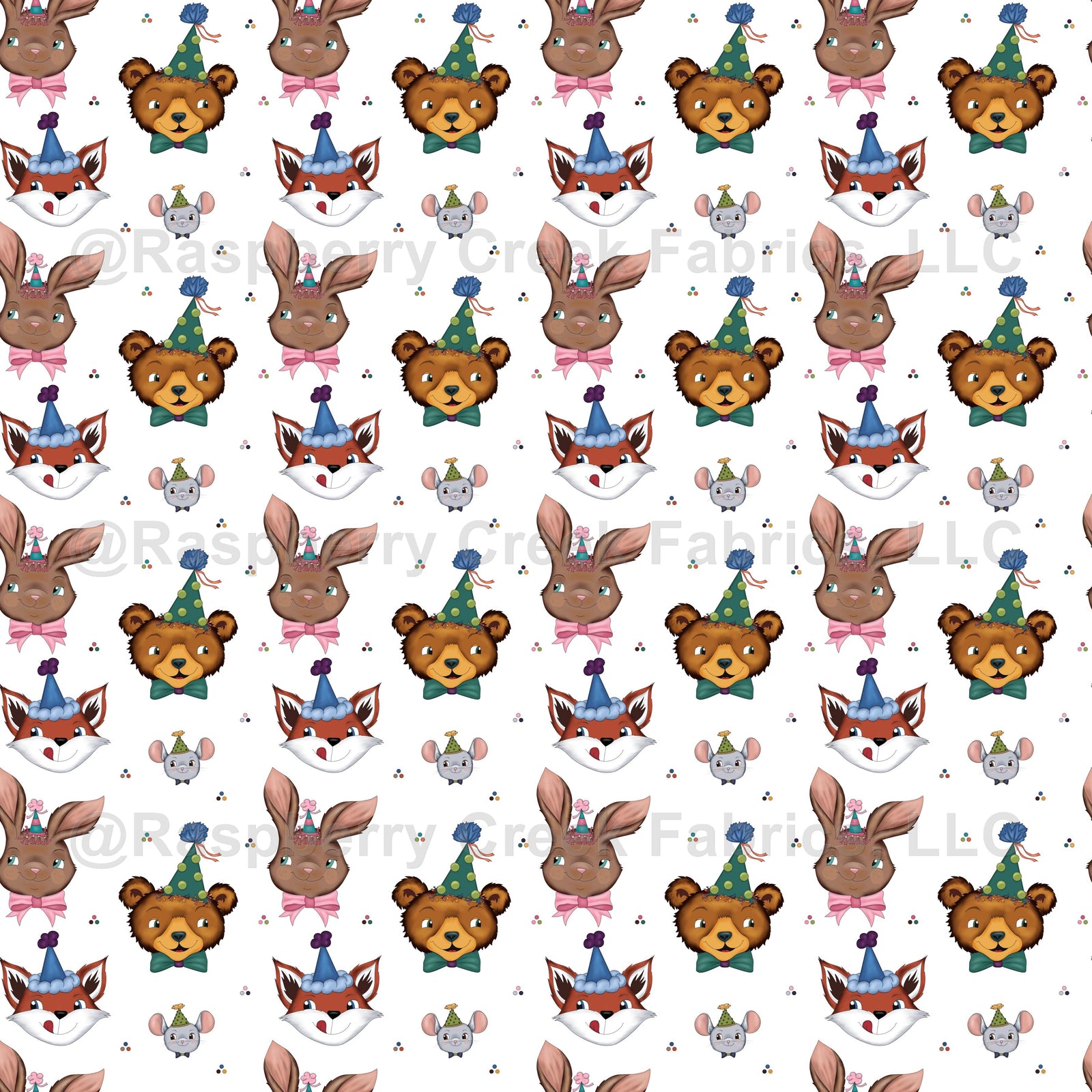 Party Animals by Lisa Wornham. Ideal print for a child’s party decor and party clothes.