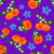 Marmalade-Oranges and Blue Blossoms on Violet Image