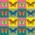 Pop Art Butterflies on Pink Yellow Blue and Green Image
