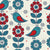 baby children folk spring blue red and white birds and flowers Image