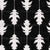 Ikat Oak Leaves Cool White Noir Black Stripes Botanical Japandi, Ikat Oak Leaves by Dawn K Designs Image