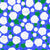 Hydrangea Snowball Bush Florals on Patriotic Blue Checkerboard Image