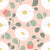 Round Flowers Playful Retro Floral on Pink, Round Flowers by Susina Image