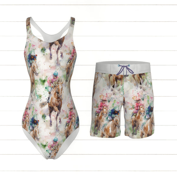 Horse Race - Watercolor - Raspberry Creek Fabrics