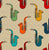 Colorful Saxophones on Tan Image