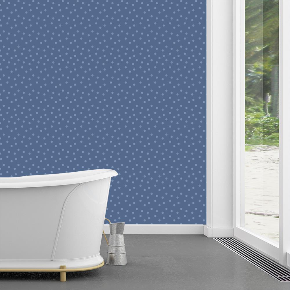 Modern Polka Dots on Gray-Blue