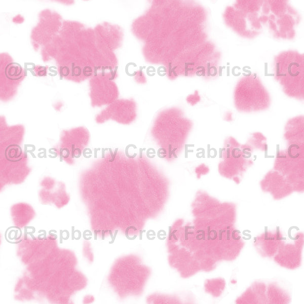 Cow tie dye pink and white pattern - Raspberry Creek Fabrics