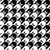 Creepy Masked Houndstooth in Black and White Image