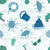 Coastal Muted Beach Day with Blue Crabs and Sunglasses, Coastal Muted by T Anne J Designs Image