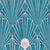 The New Twenties Modern Art Deco Shells - Metallic pink on Teal Wallpaper Image