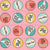1950s Colorful Non-Directional Soda Bottlecaps on Pink Image